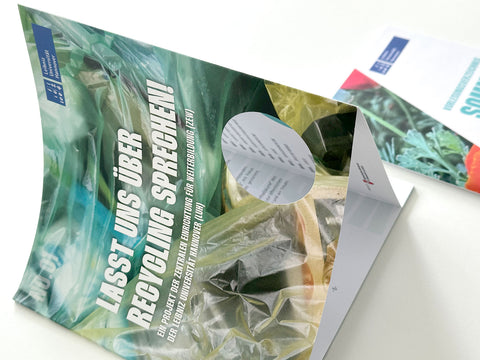 Recyclingbroschüre im Detail der ZEW "Zentrale Einrichtung für Weiterbildung" der Leibniz Universität Hannover